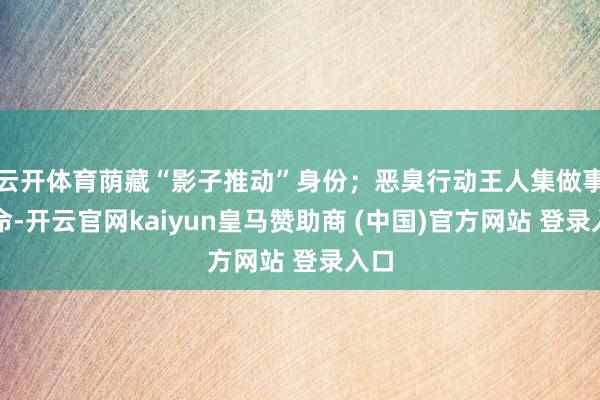 云开体育荫藏“影子推动”身份;恶臭行动王人集做事活命-开云官网kaiyun皇马赞助商 (中国)官方网站 登录入口
