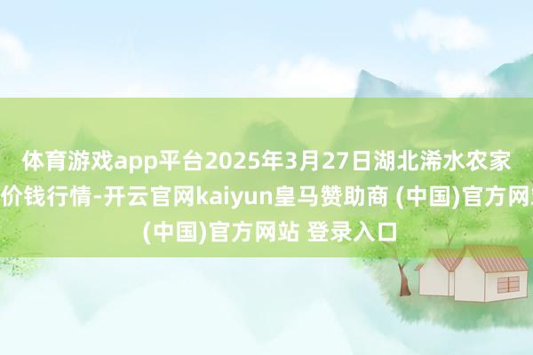 体育游戏app平台2025年3月27日湖北浠水农家具批发市集价钱行情-开云官网kaiyun皇马赞助商 (中国)官方网站 登录入口