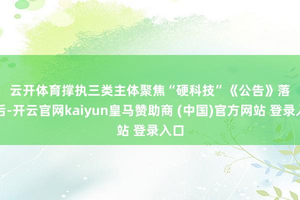 云开体育　　撑执三类主体聚焦“硬科技”　　《公告》落地后-开云官网kaiyun皇马赞助商 (中国)官方网站 登录入口