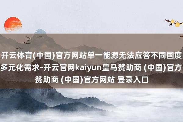 开云体育(中国)官方网站单一能源无法应答不同国度和地区奢靡者多元化需求-开云官网kaiyun皇马赞助商 (中国)官方网站 登录入口